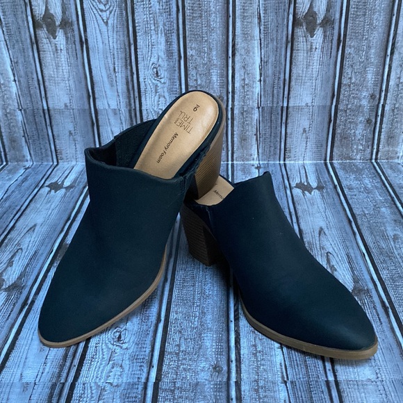 NWOT Time & Tru Black Memory Foam Backless Clog Heels Size 9 - Picture 10 of 12